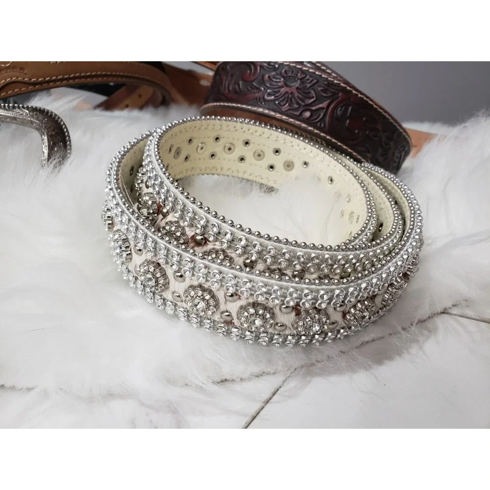 READ DESCRIPTION BROKEN PROJECT BELT LOT western rhinestone ariat cody james